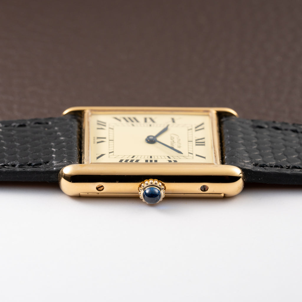 Cartier Tank Must de Vermeil Lemon Roman GM from 1980s