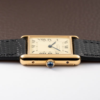Cartier Tank Must de Vermeil Lemon Roman GM from 1980s