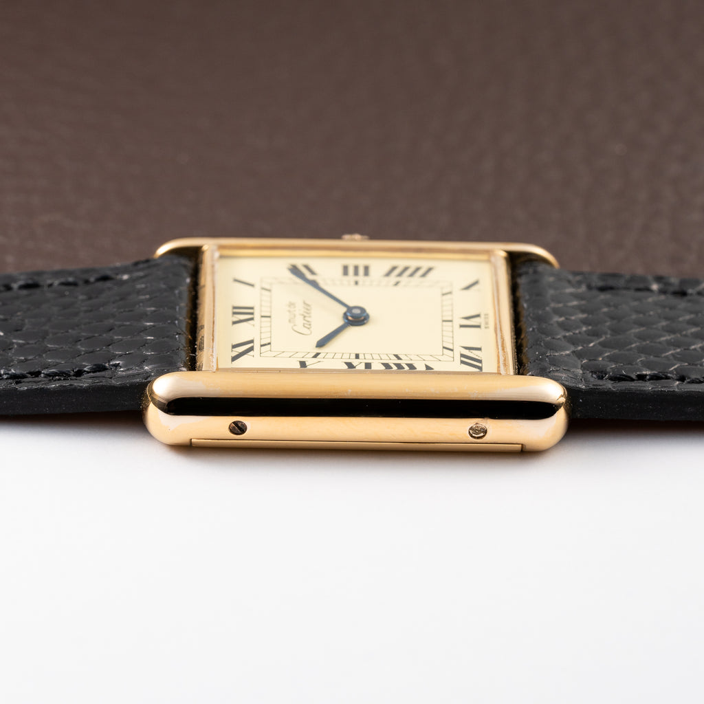 Cartier Tank Must de Vermeil Lemon Roman GM from 1980s