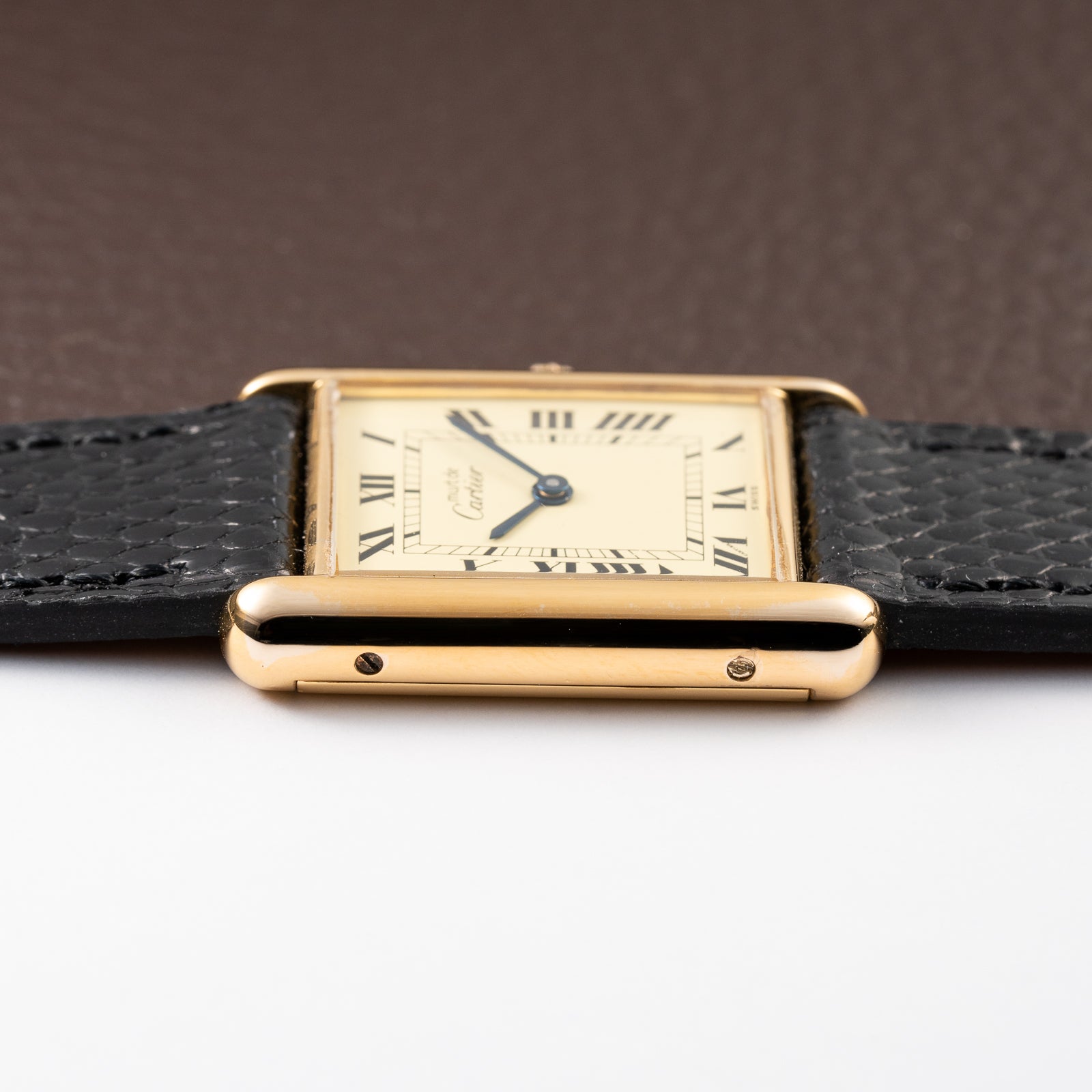 Cartier Tank Must de Vermeil Lemon Roman GM from 1980s