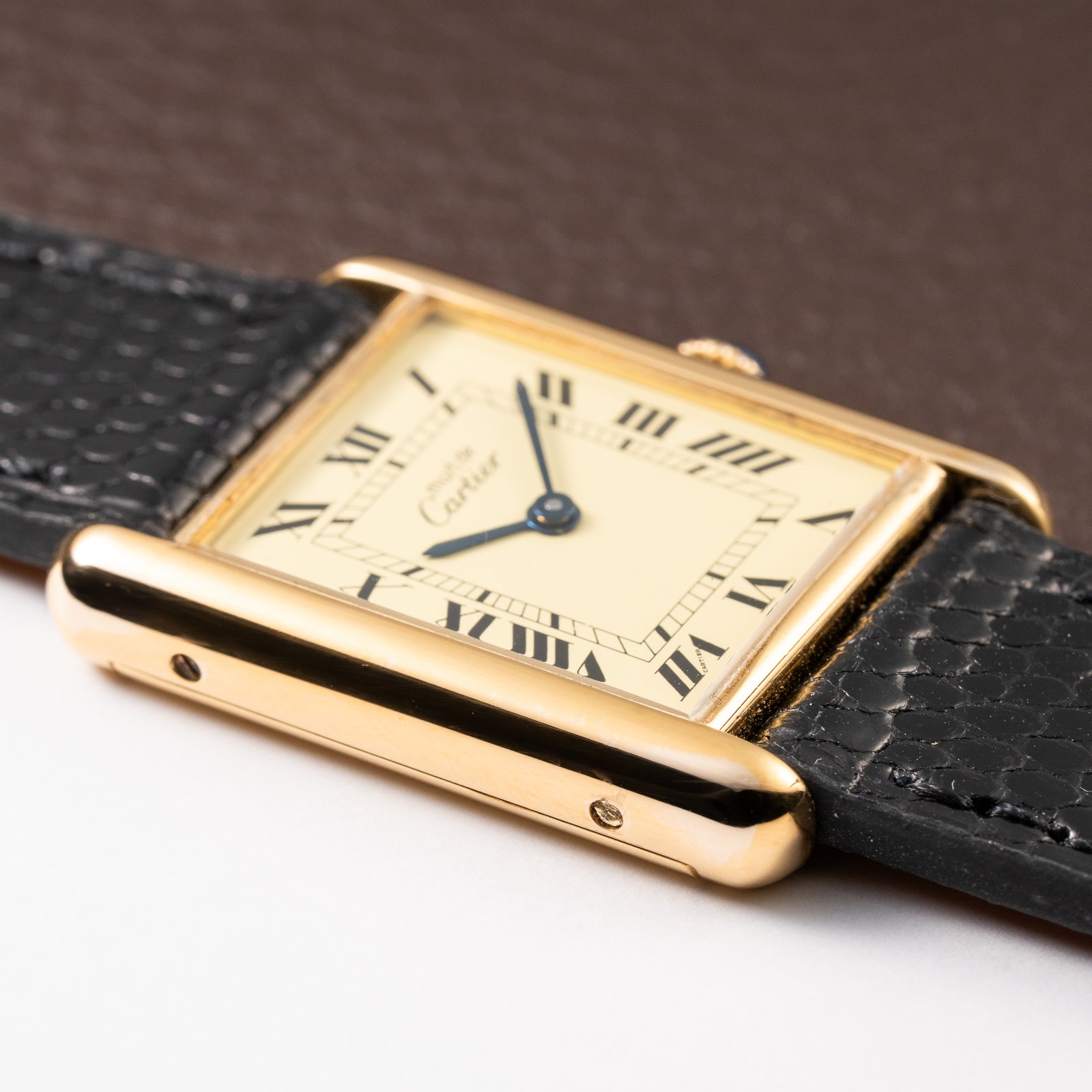 Cartier Tank Must de Vermeil Lemon Roman GM from 1980s