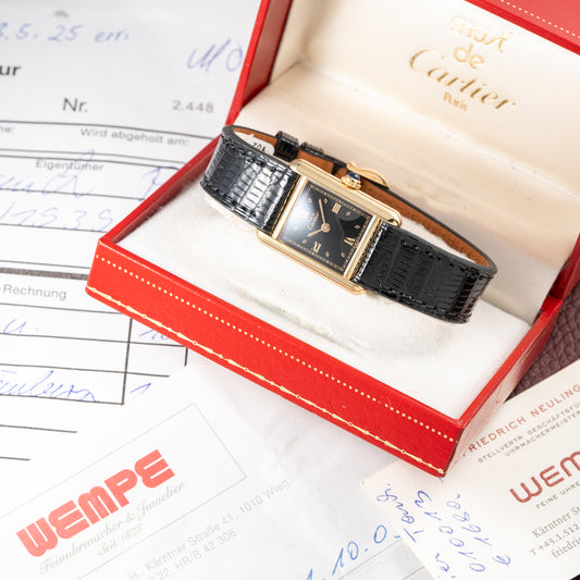 Cartier Must de Tank Vermeil Black Dial Full Set Ref 5057001 from 2003