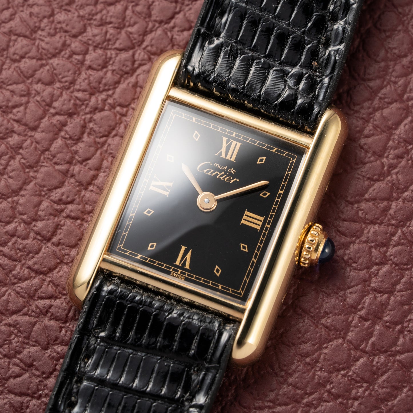 Cartier Must de Tank Vermeil Black Dial Full Set Ref 5057001 from 2003