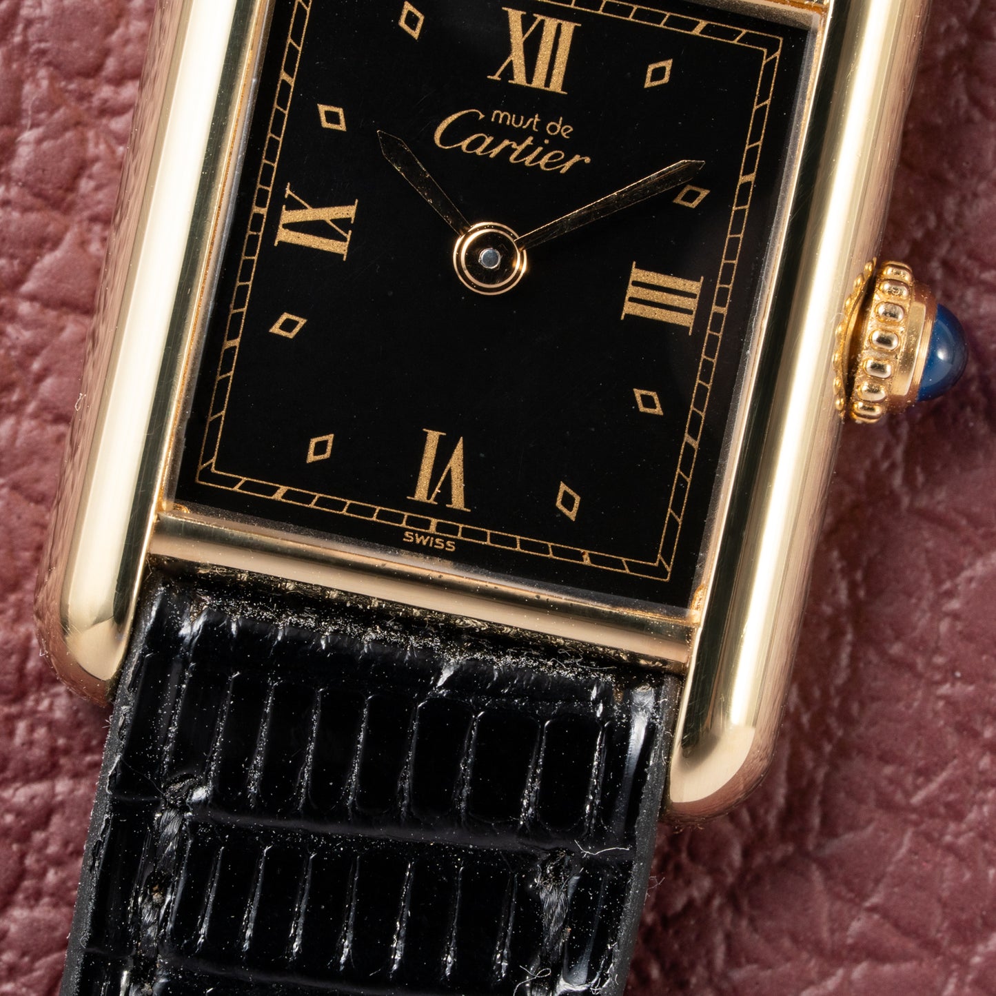 Cartier Must de Tank Vermeil Black Dial Full Set Ref 5057001 from 2003