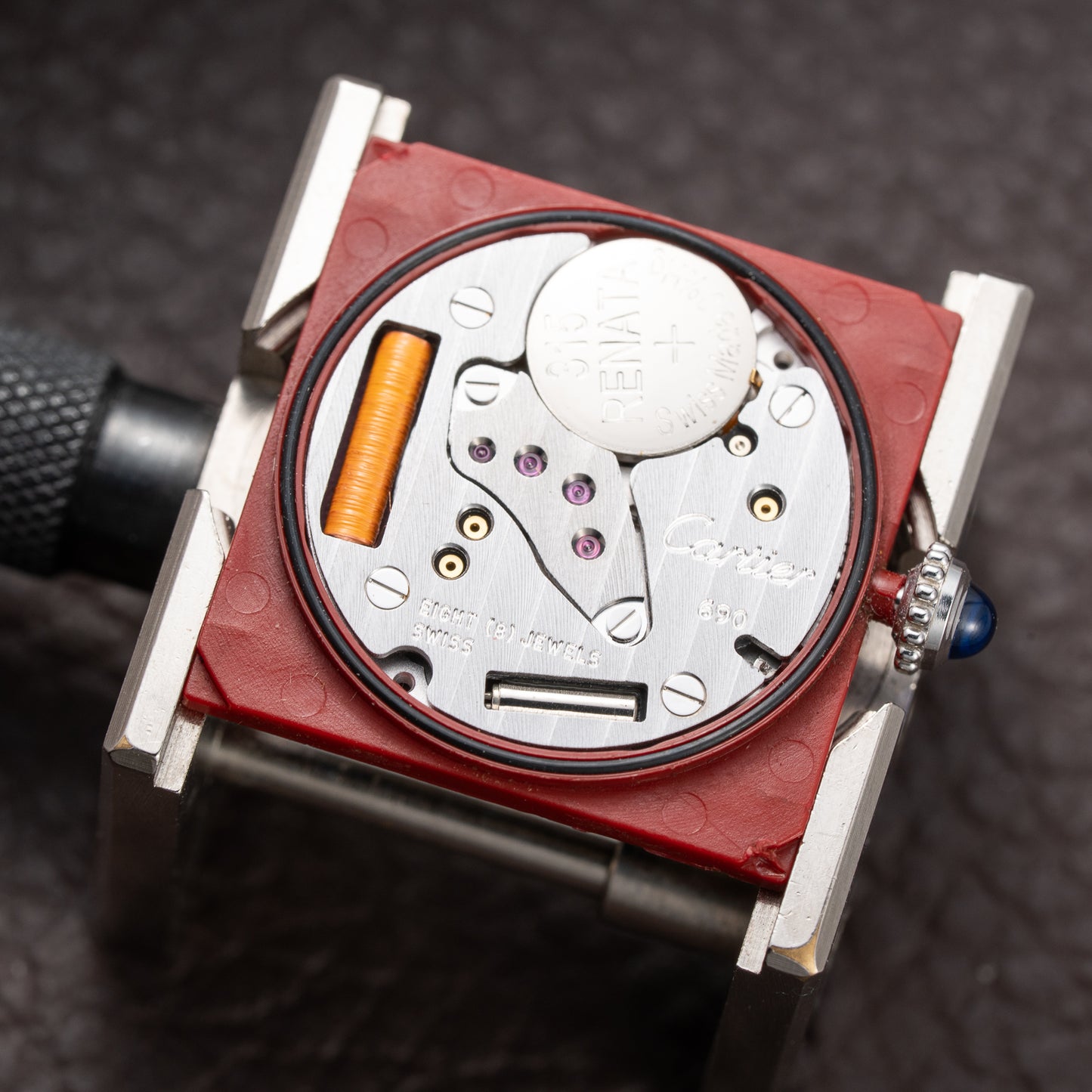 Cartier Tank Must de Rare Art Deco Purple Dial Full Set Ref. 690006 from 1990