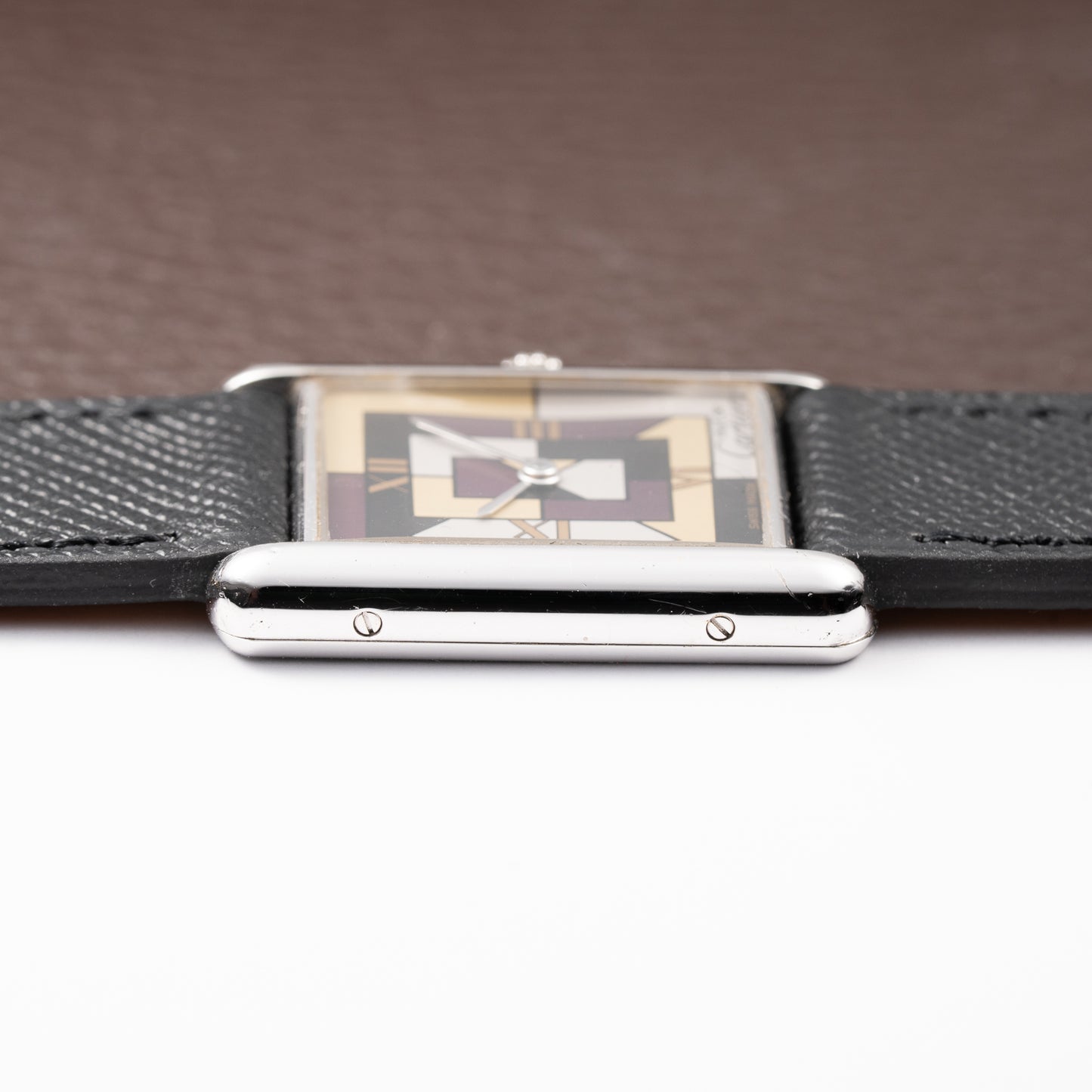 Cartier Tank Must de Rare Art Deco Purple Dial Full Set Ref. 690006 from 1990