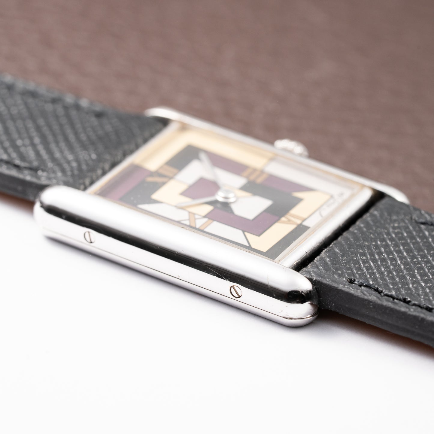 Cartier Tank Must de Rare Art Deco Purple Dial Full Set Ref. 690006 from 1990