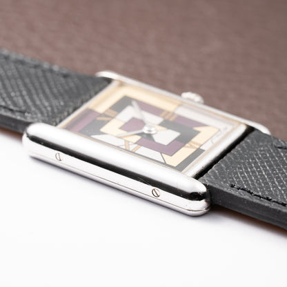 Cartier Tank Must de Rare Art Deco Purple Dial Full Set Ref. 690006 from 1990