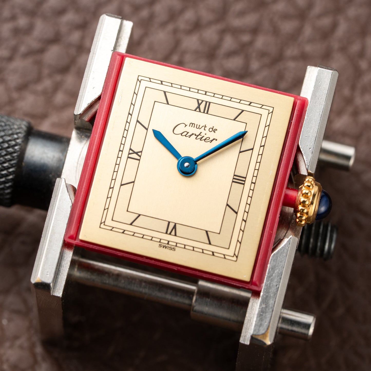 Cartier Must de Tank Vermeil Art Deco Roman Dial PM Reference 3 66001