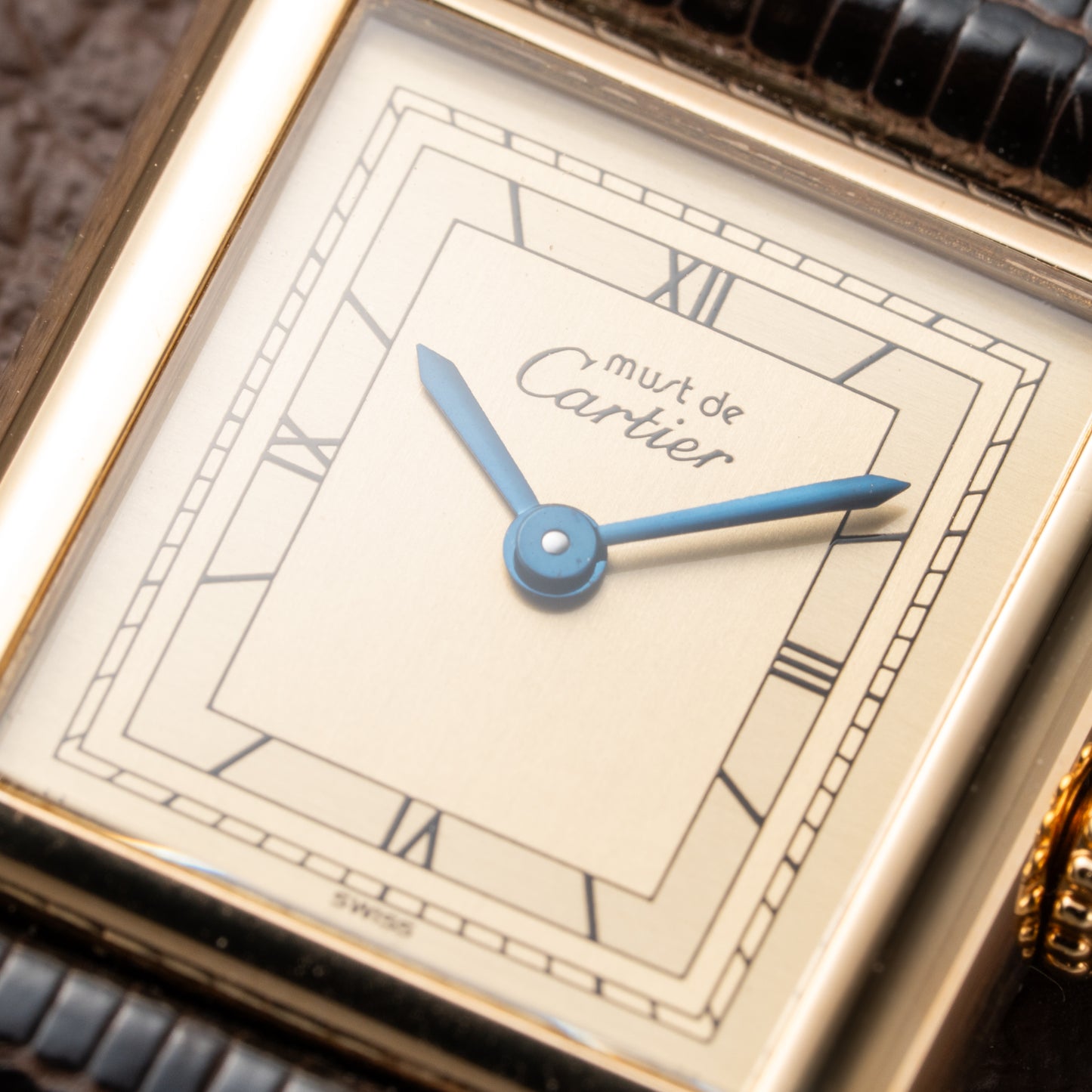 Cartier Must de Tank Vermeil Art Deco Roman Dial PM Reference 3 66001