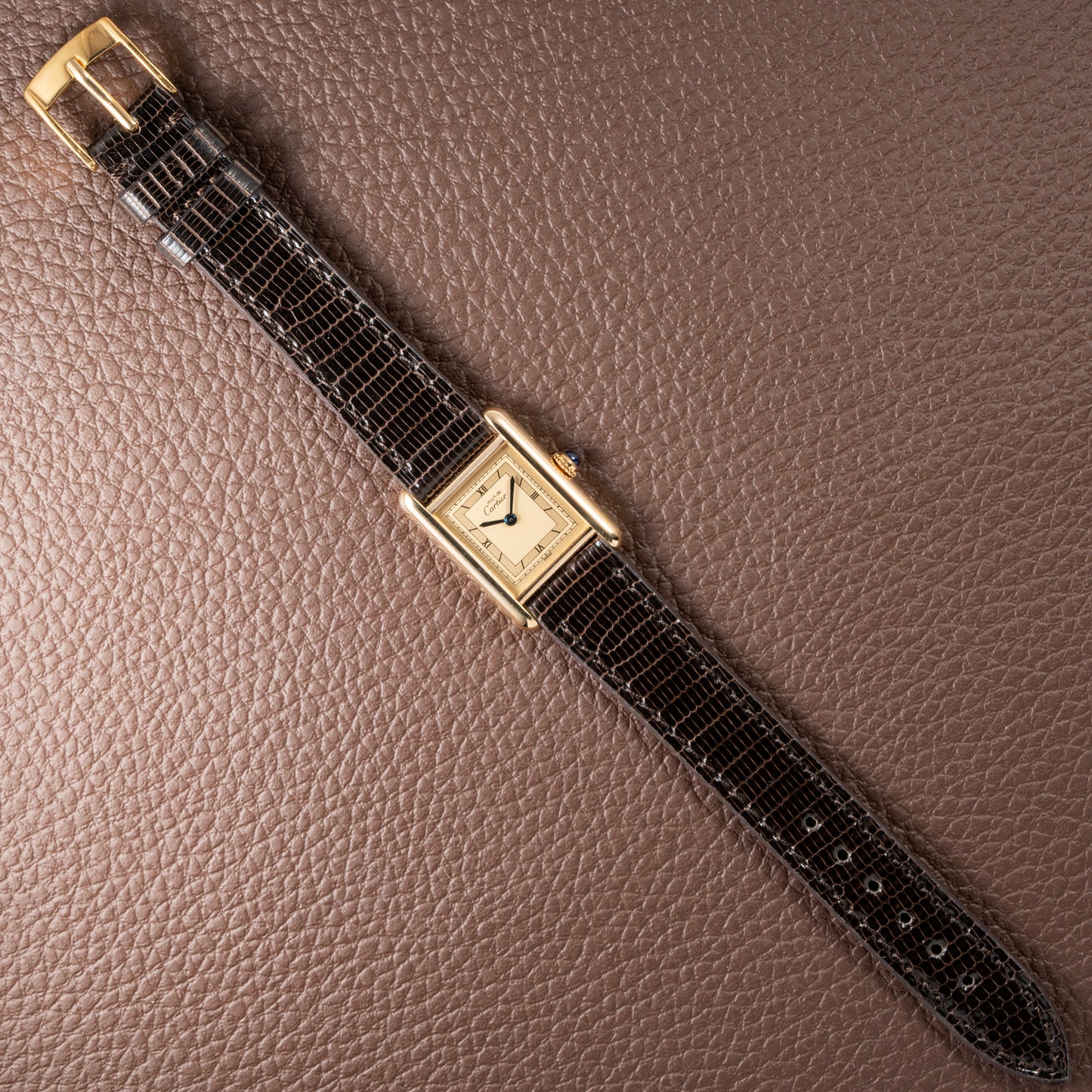 Cartier Must de Tank Vermeil Art Deco Roman Dial PM Reference 3 66001