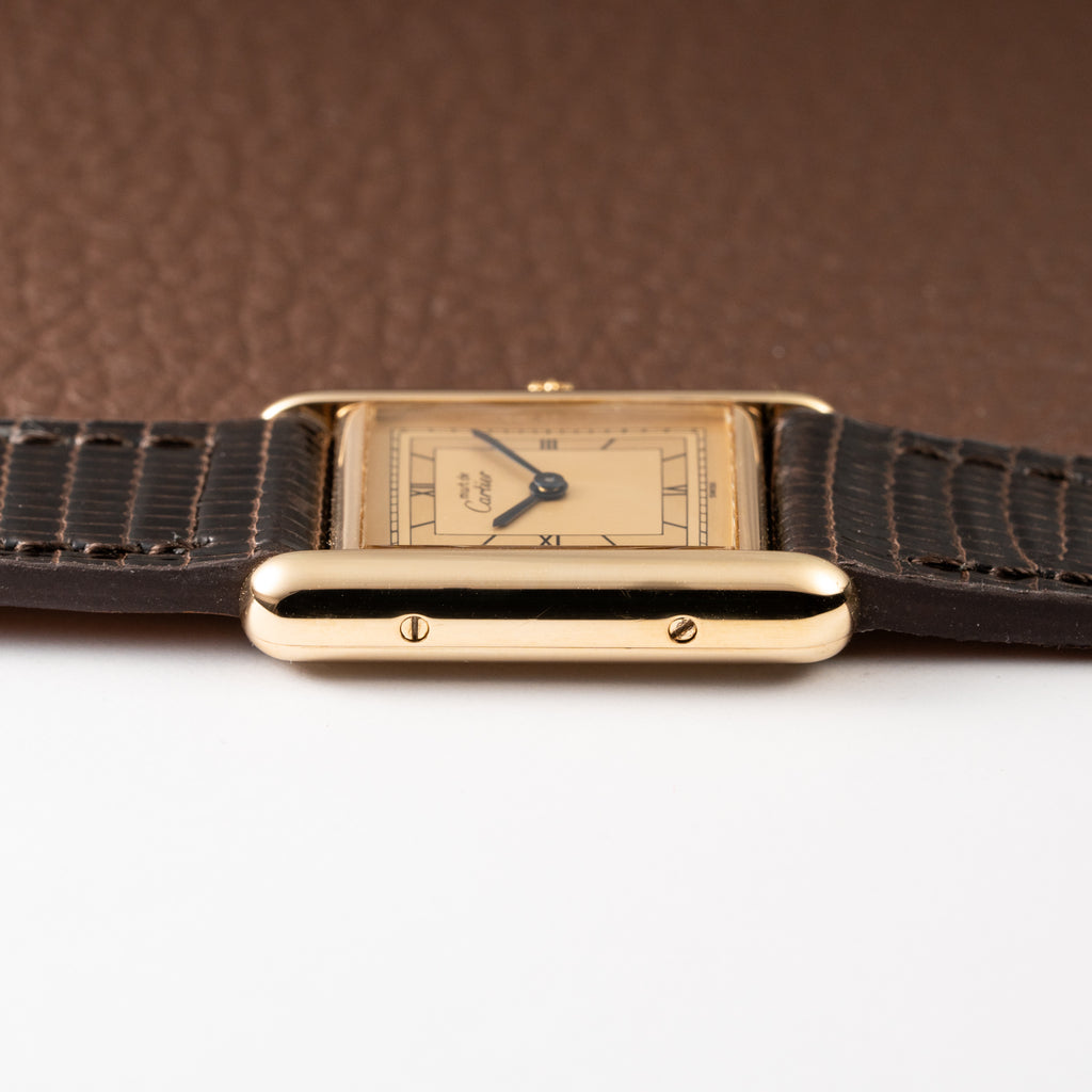 Cartier Must de Tank Vermeil Art Deco Roman Dial PM Reference 3 66001
