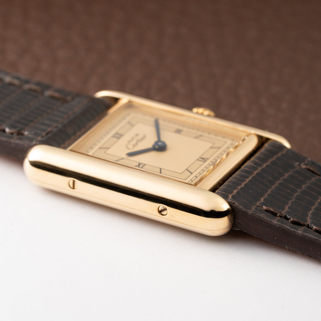 Cartier Must de Tank Vermeil Art Deco Roman Dial PM Reference 3 66001