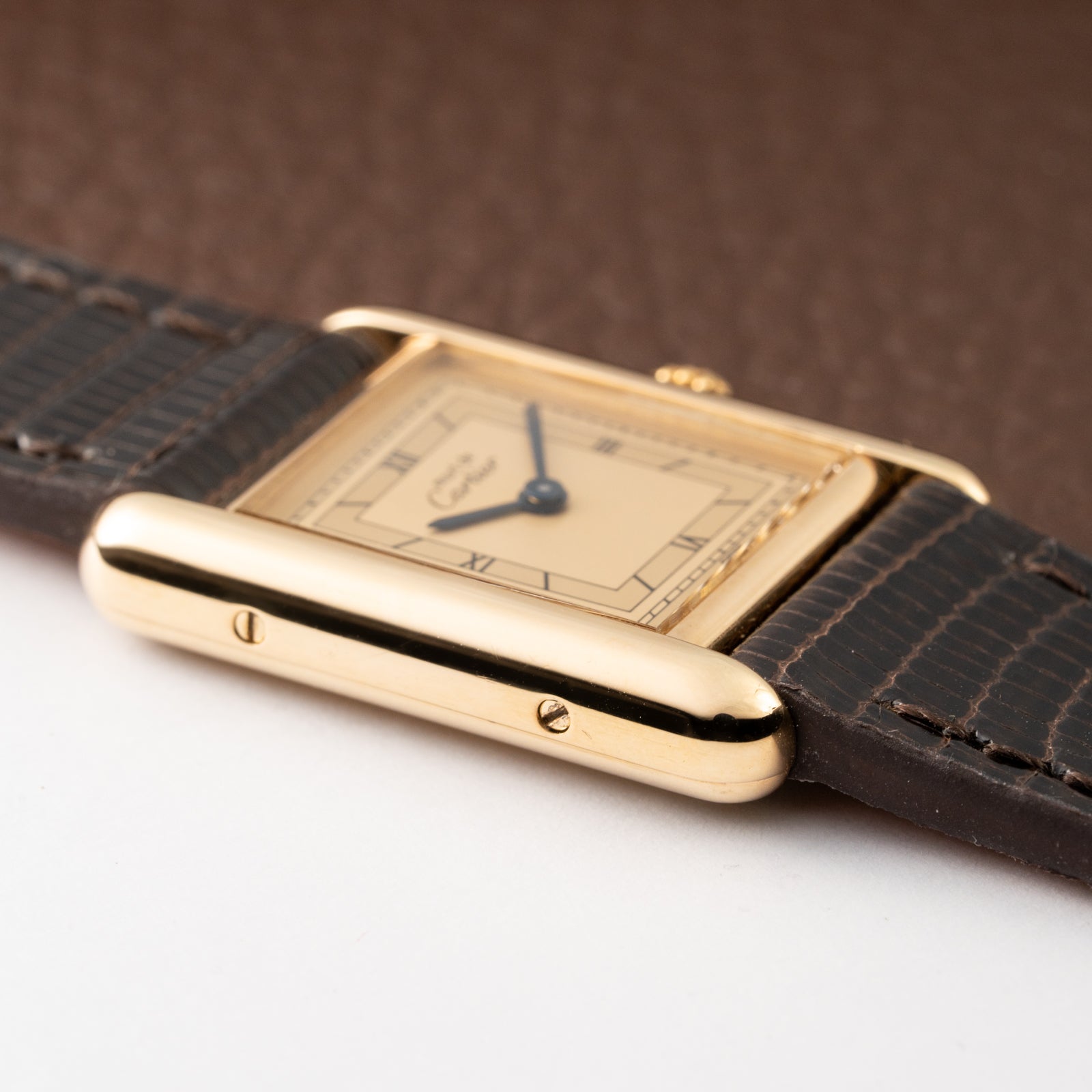 Cartier Must de Tank Vermeil Art Deco Roman Dial PM Reference 3 66001