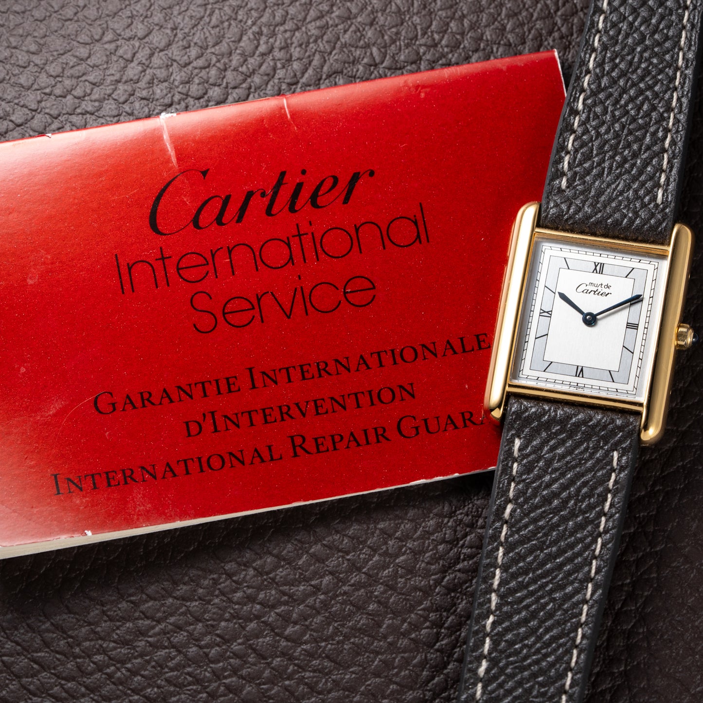 Cartier Tank Must de Vermeil Silver Art Deco Roman Dial GM Reference 6 81006