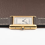 Cartier Tank Must de Vermeil Silver Art Deco Roman Dial GM Reference 6 81006