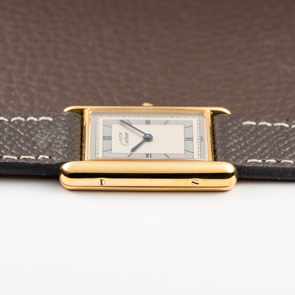 Cartier Tank Must de Vermeil Silver Art Deco Roman Dial GM Reference 6 81006