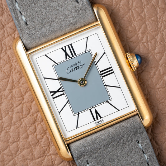 Cartier Must de Tank Vermeil Grey Art Deco Dial Reference 590005 from 1990s