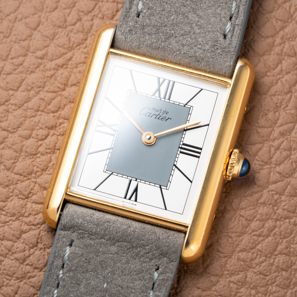 Cartier Must de Tank Vermeil Grey Art Deco Dial Reference 590005 from 1990s