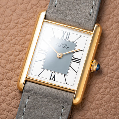 Cartier Must de Tank Vermeil Grey Art Deco Dial Reference 590005 from 1990s