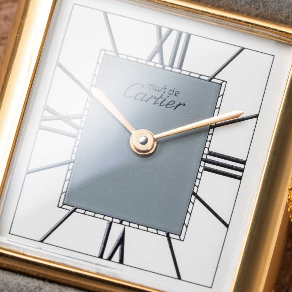 Cartier Must de Tank Vermeil Grey Art Deco Dial Reference 590005 from 1990s