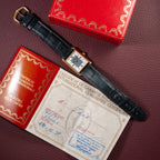 Cartier Must de Tank Vermeil Grey Art Deco Dial Full Set Box & Papers Ref. 590005 from 1998