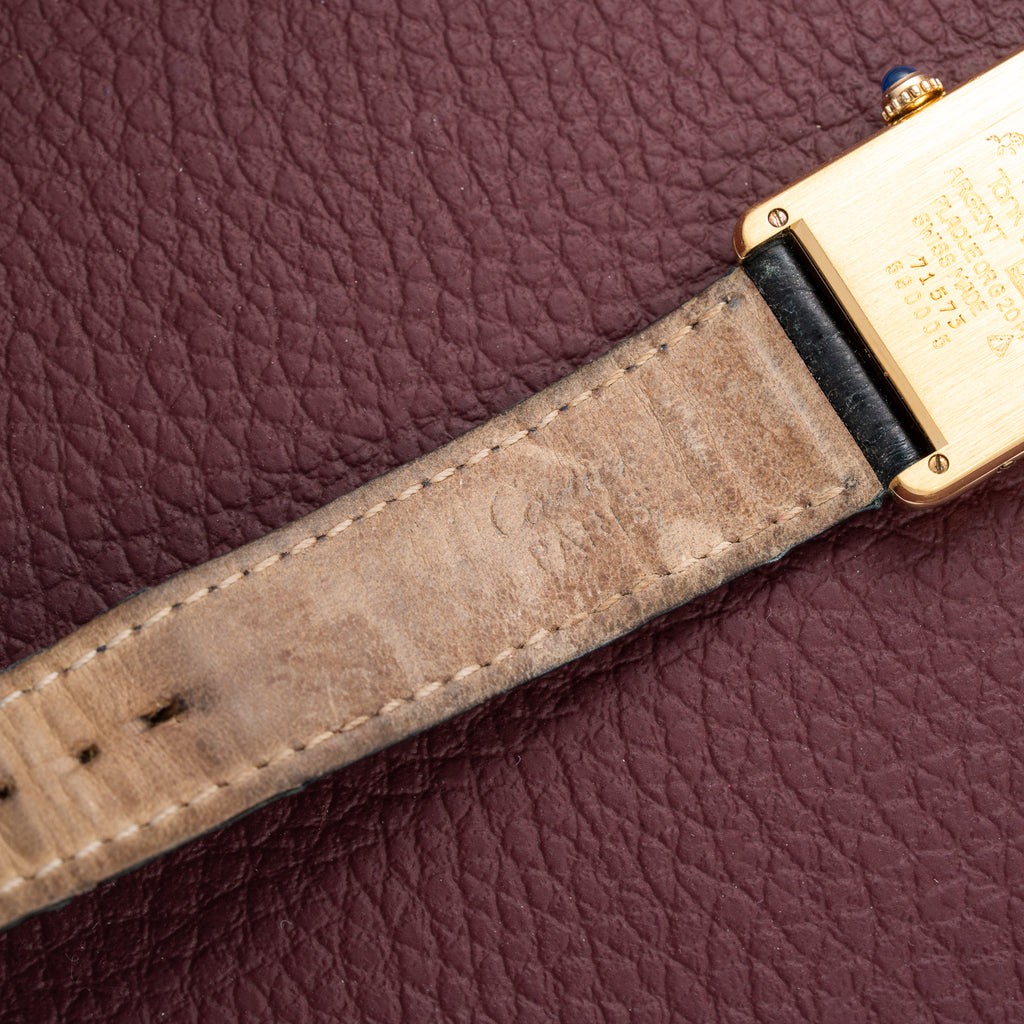 Cartier Must de Tank Vermeil Grey Art Deco Dial Full Set Box & Papers Ref. 590005 from 1998