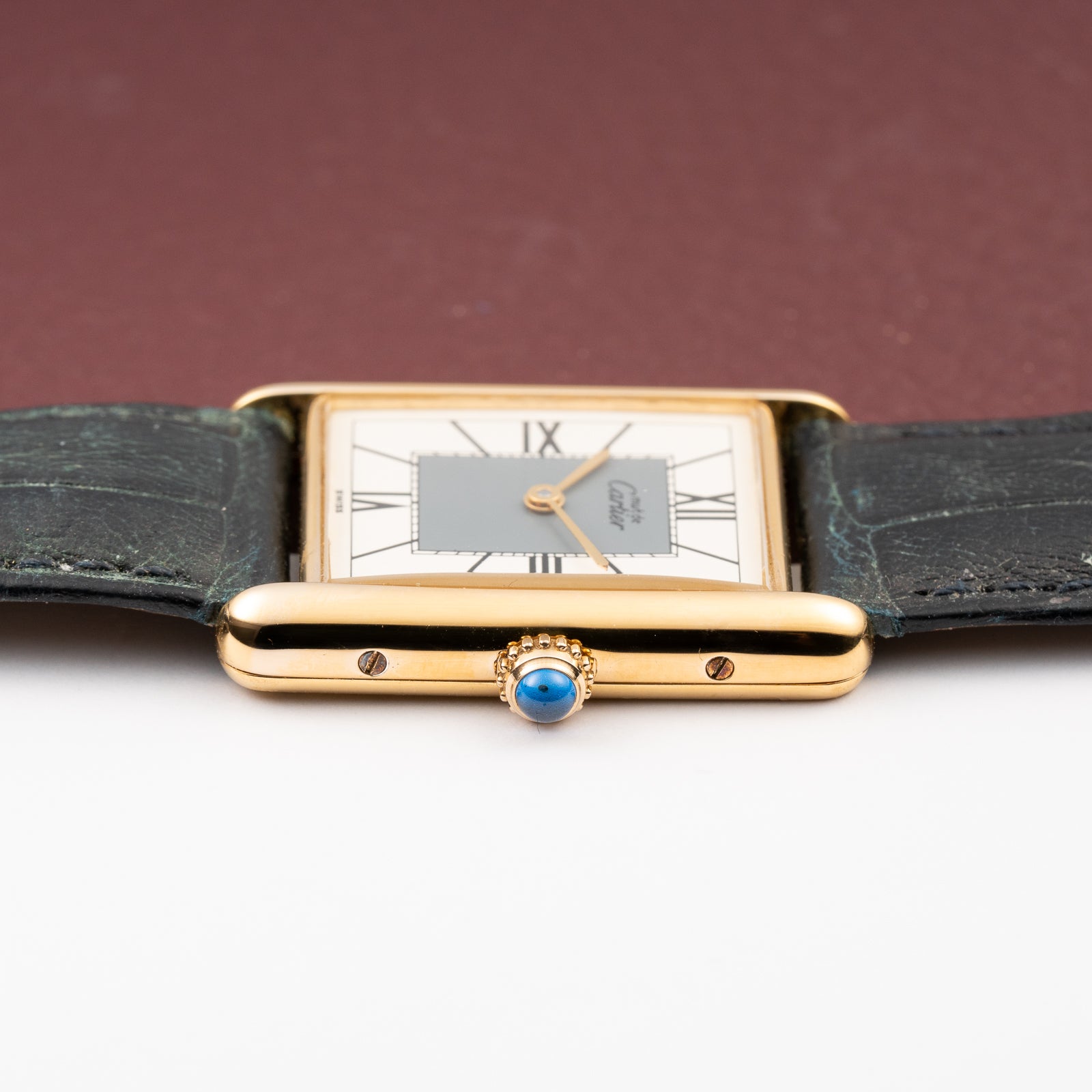 Cartier Must de Tank Vermeil Grey Art Deco Dial Full Set Box & Papers Ref. 590005 from 1998