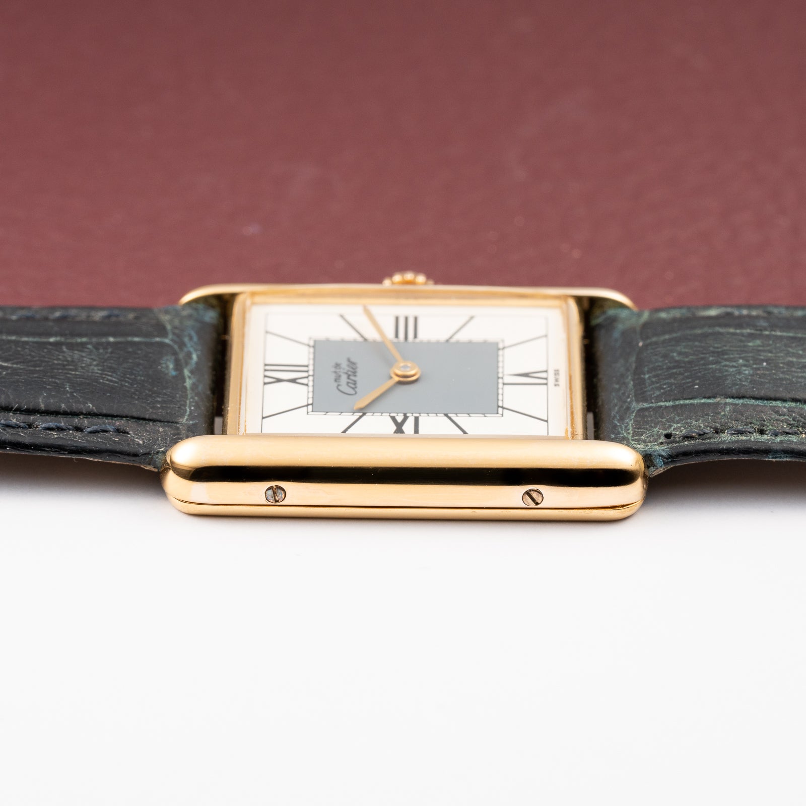 Cartier Must de Tank Vermeil Grey Art Deco Dial Full Set Box & Papers Ref. 590005 from 1998