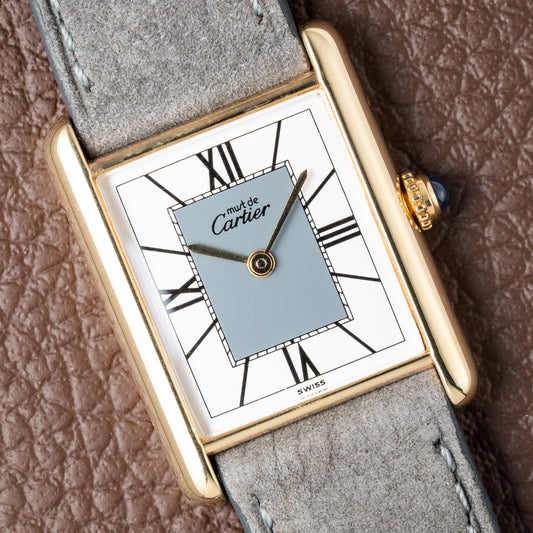 Cartier Must de Tank Vermeil Grey Art Deco Dial Reference 590005 from 1990s
