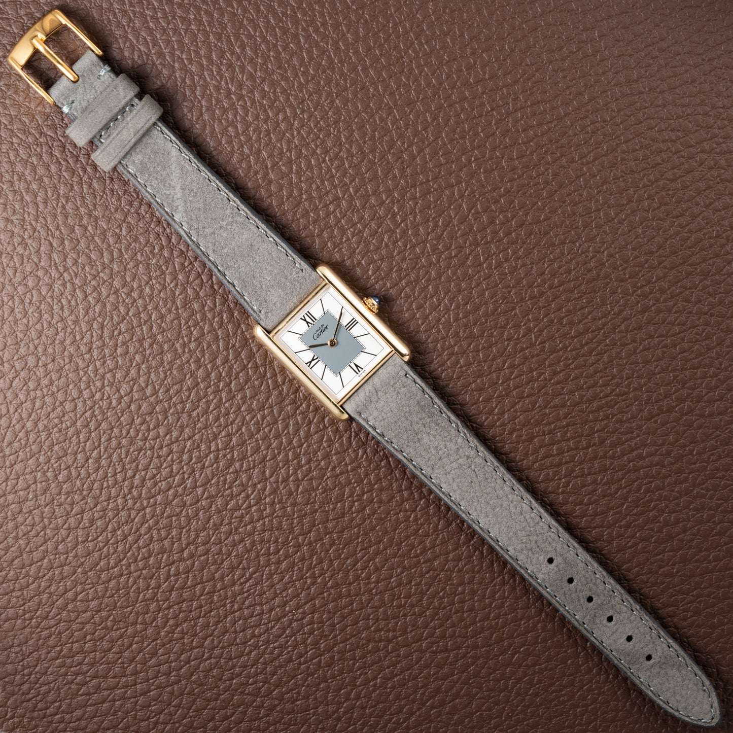 Cartier Must de Tank Vermeil Grey Art Deco Dial Reference 590005 from 1990s