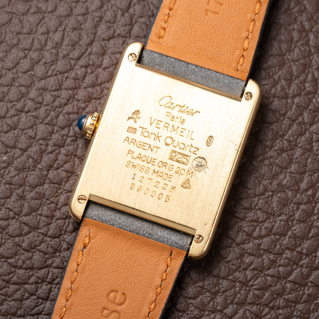 Cartier Must de Tank Vermeil Grey Art Deco Dial Reference 590005 from 1990s