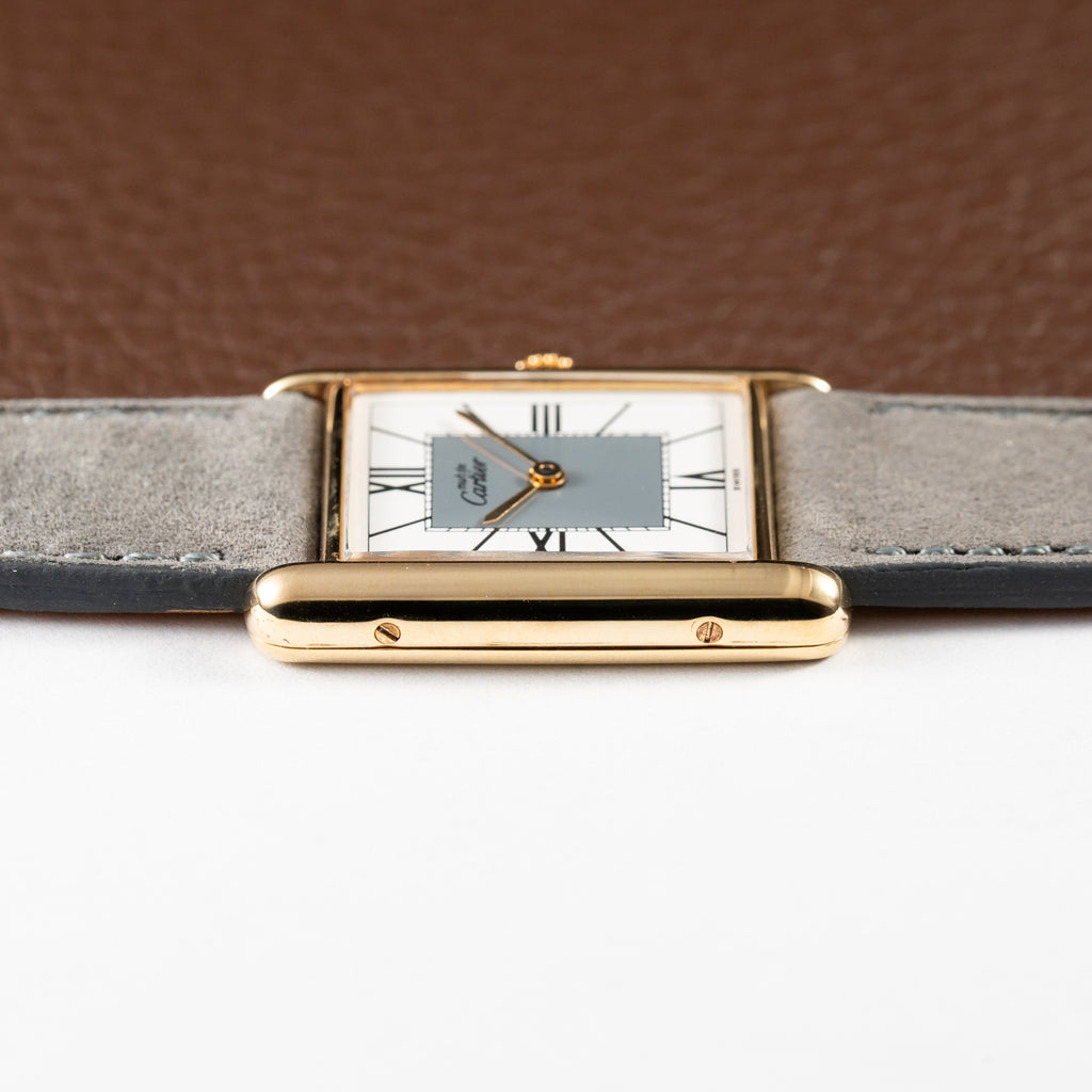 Cartier Must de Tank Vermeil Grey Art Deco Dial Reference 590005 from 1990s