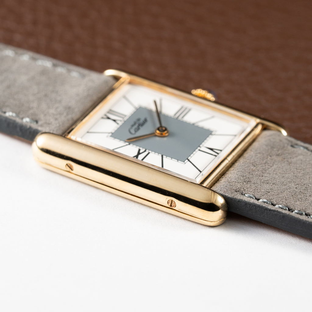 Cartier Must de Tank Vermeil Grey Art Deco Dial Reference 590005 from 1990s