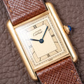 Cartier Tank Must de Art Deco Lemon Roman Dial Vermeil GM Ref. 6 81006 from 1990s