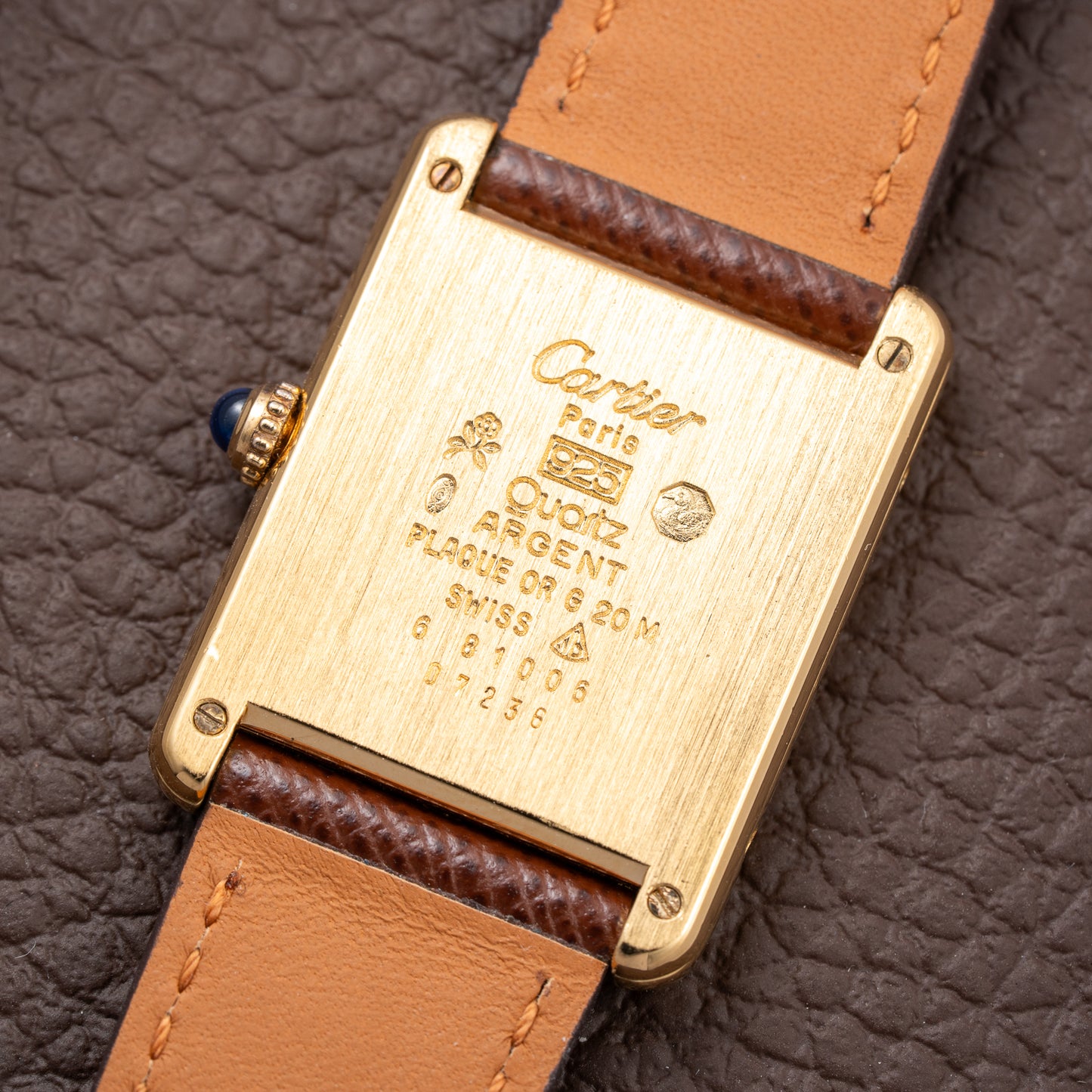 Cartier Tank Must de Art Deco Lemon Roman Dial Vermeil GM Ref. 6 81006 from 1990s