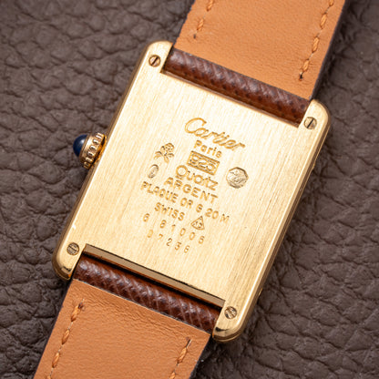 Cartier Tank Must de Art Deco Lemon Roman Dial Vermeil GM Ref. 6 81006 from 1990s