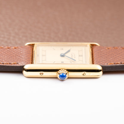 Cartier Tank Must de Art Deco Lemon Roman Dial Vermeil GM Ref. 6 81006 from 1990s