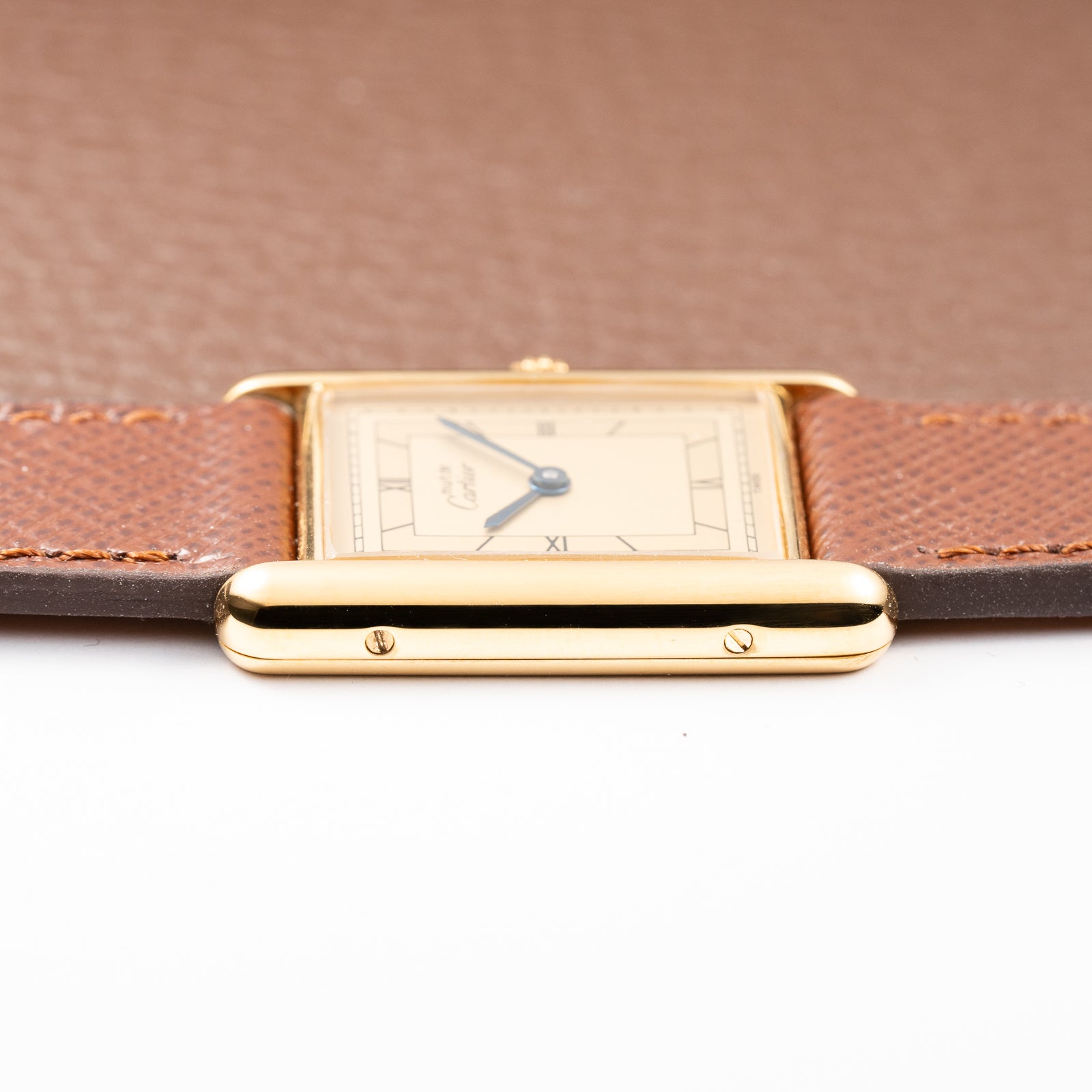 Cartier Tank Must de Art Deco Lemon Roman Dial Vermeil GM Ref. 6 81006 from 1990s