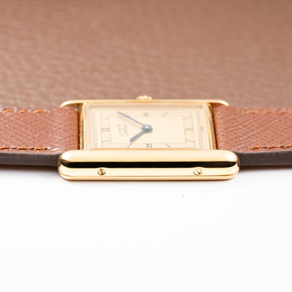 Cartier Tank Must de Art Deco Lemon Roman Dial Vermeil GM Ref. 6 81006 from 1990s