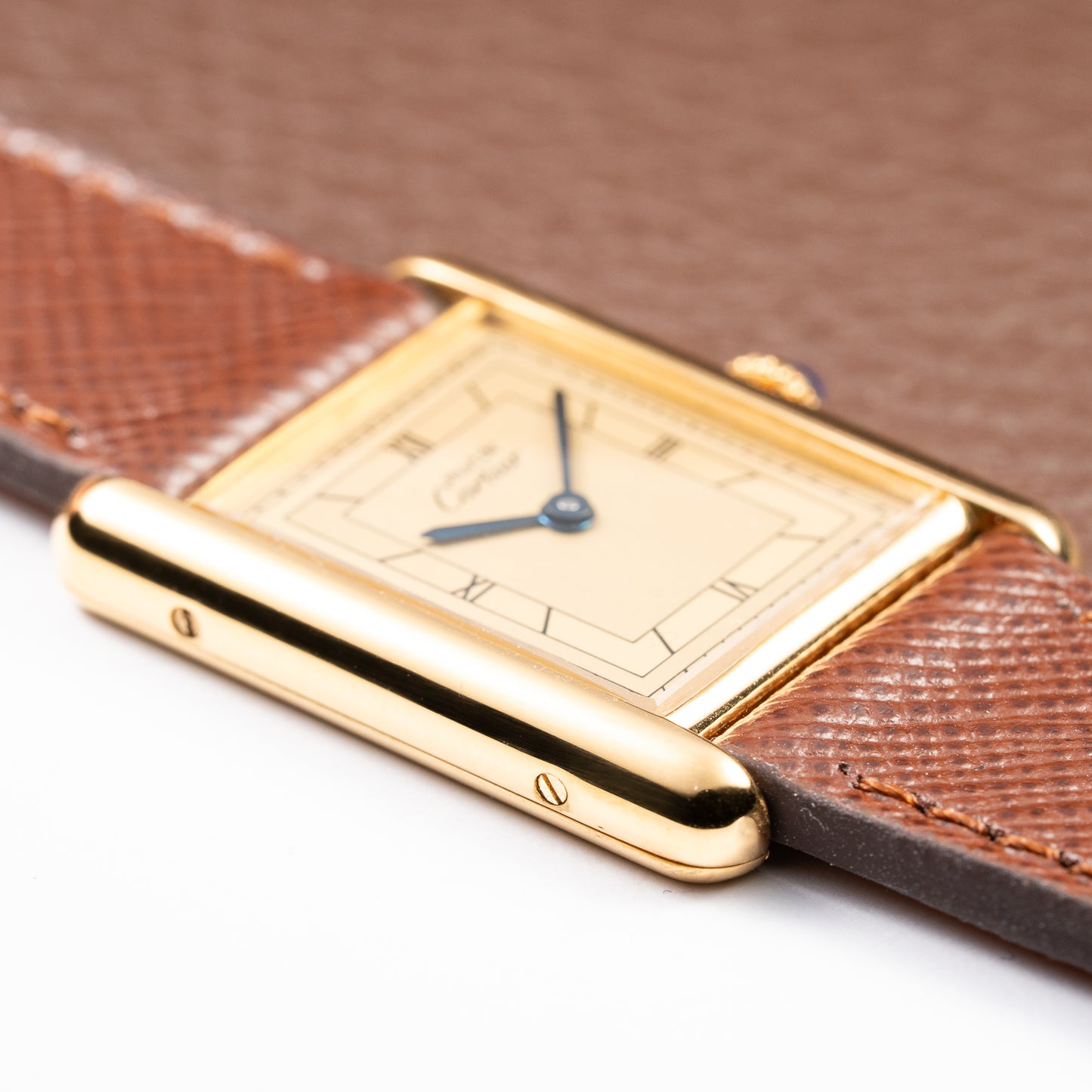 Cartier Tank Must de Art Deco Lemon Roman Dial Vermeil GM Ref. 6 81006 from 1990s