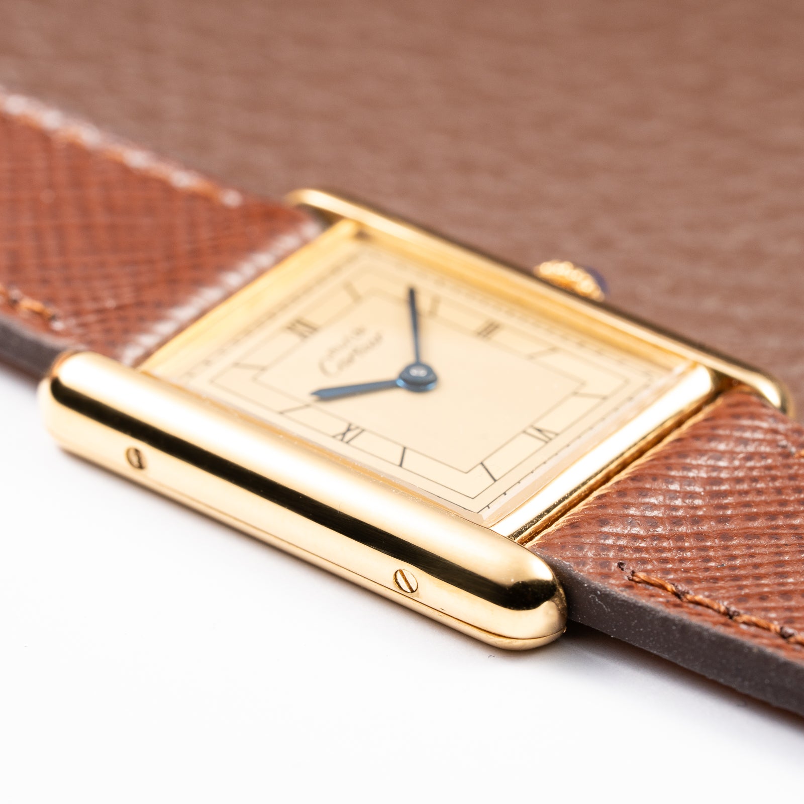 Cartier Tank Must de Art Deco Lemon Roman Dial Vermeil GM Ref. 6 81006 from 1990s