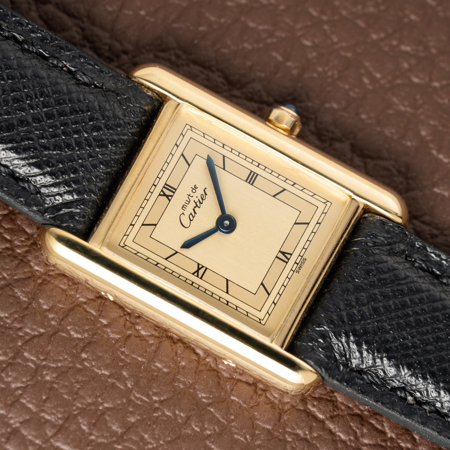 Cartier Must de Tank Vermeil Art Deco Roman Dial PM Reference 3 66001