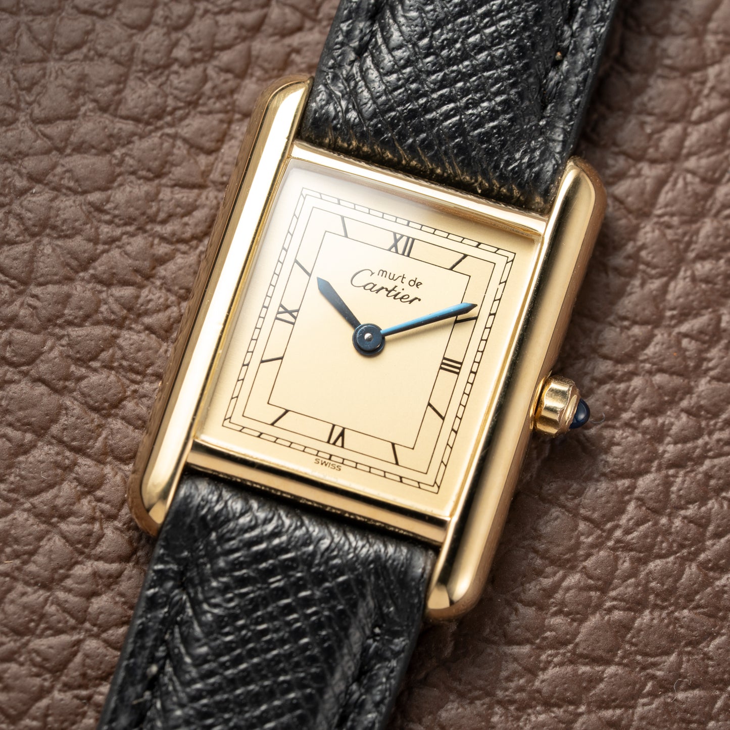 Cartier Must de Tank Vermeil Art Deco Roman Dial PM Reference 3 66001