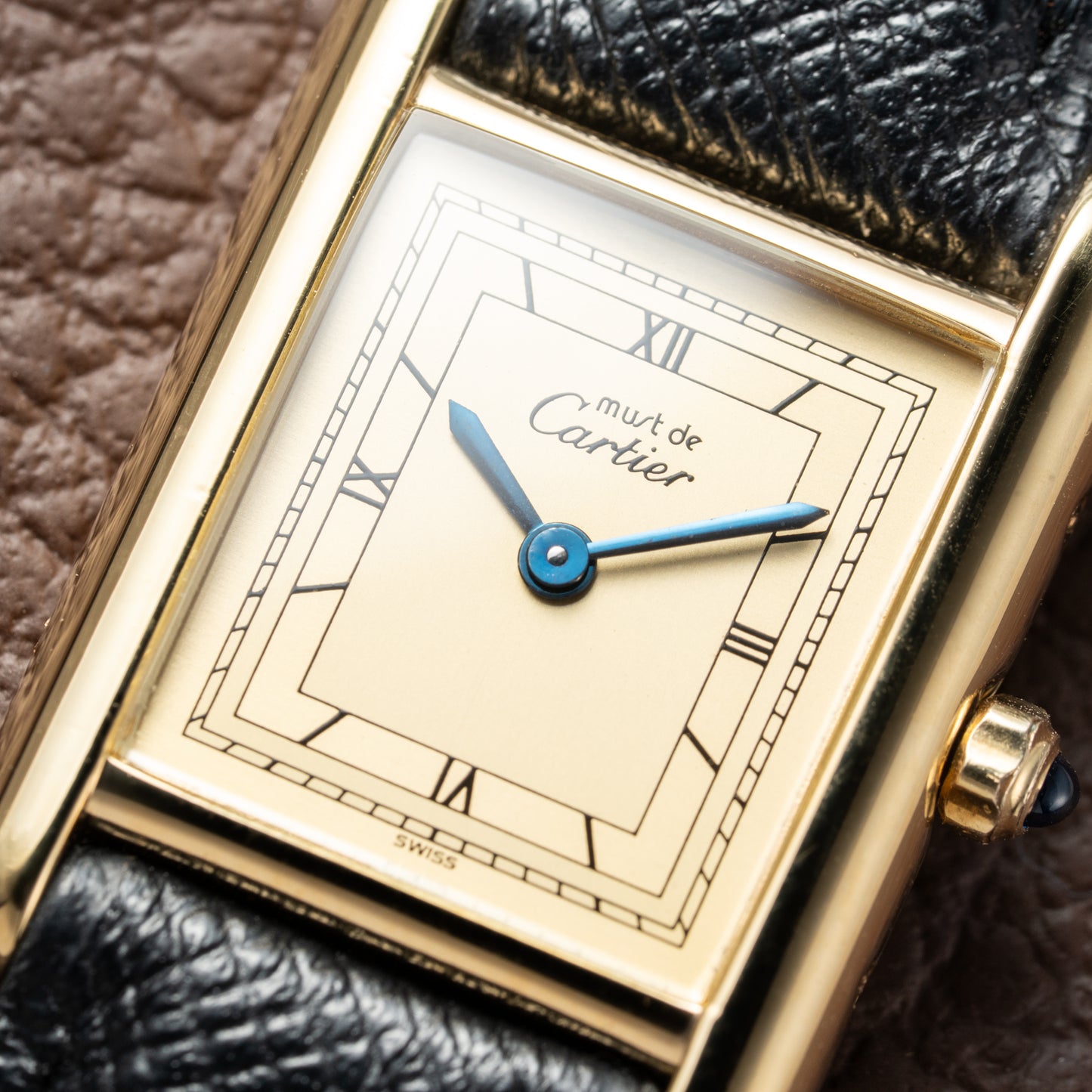 Cartier Must de Tank Vermeil Art Deco Roman Dial PM Reference 3 66001