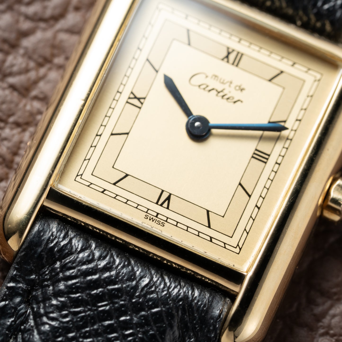 Cartier Must de Tank Vermeil Art Deco Roman Dial PM Reference 3 66001