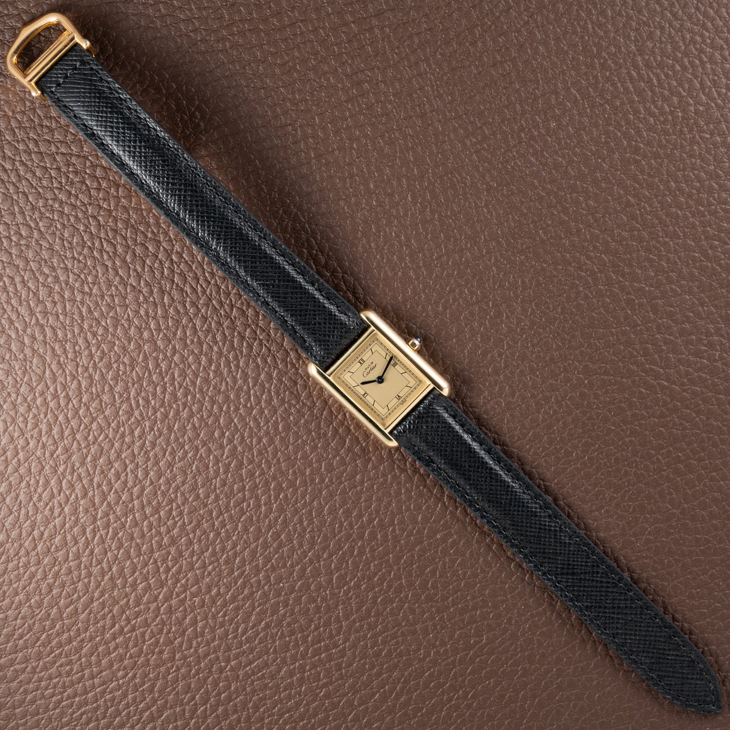 Cartier Must de Tank Vermeil Art Deco Roman Dial PM Reference 3 66001