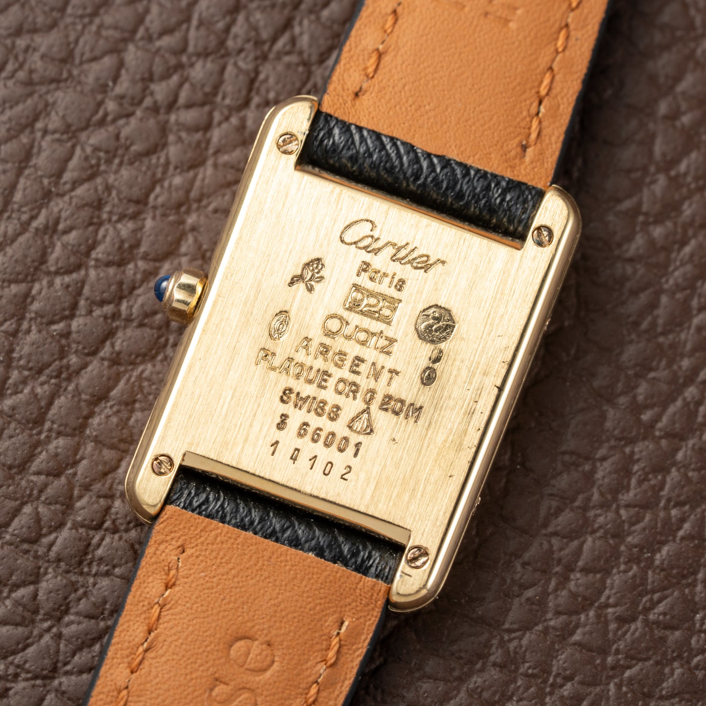Cartier Must de Tank Vermeil Art Deco Roman Dial PM Reference 3 66001