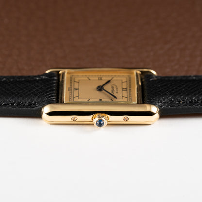 Cartier Must de Tank Vermeil Art Deco Roman Dial PM Reference 3 66001