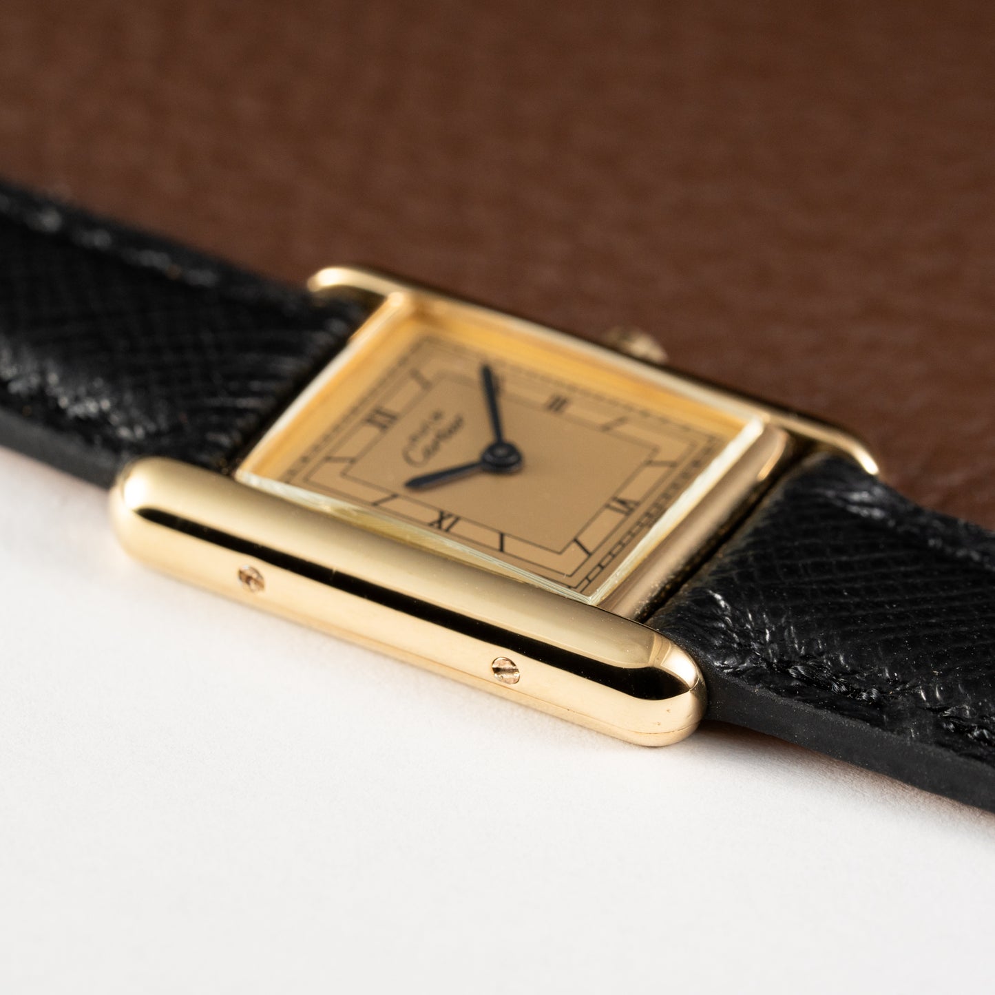 Cartier Must de Tank Vermeil Art Deco Roman Dial PM Reference 3 66001